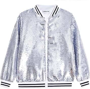 Amazon.com: ZYBOUTIC Boys Sequin Jackets Bomber Party Zip Up